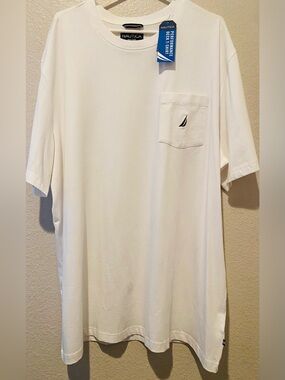 Nautica Men’s White Short-Sleeve Pocket Tee with Sailboat Logo
